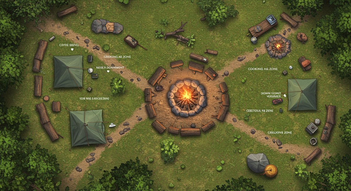 キャンプ レイアウト 焚き火