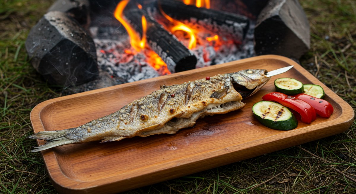 焚き火 魚 串焼き