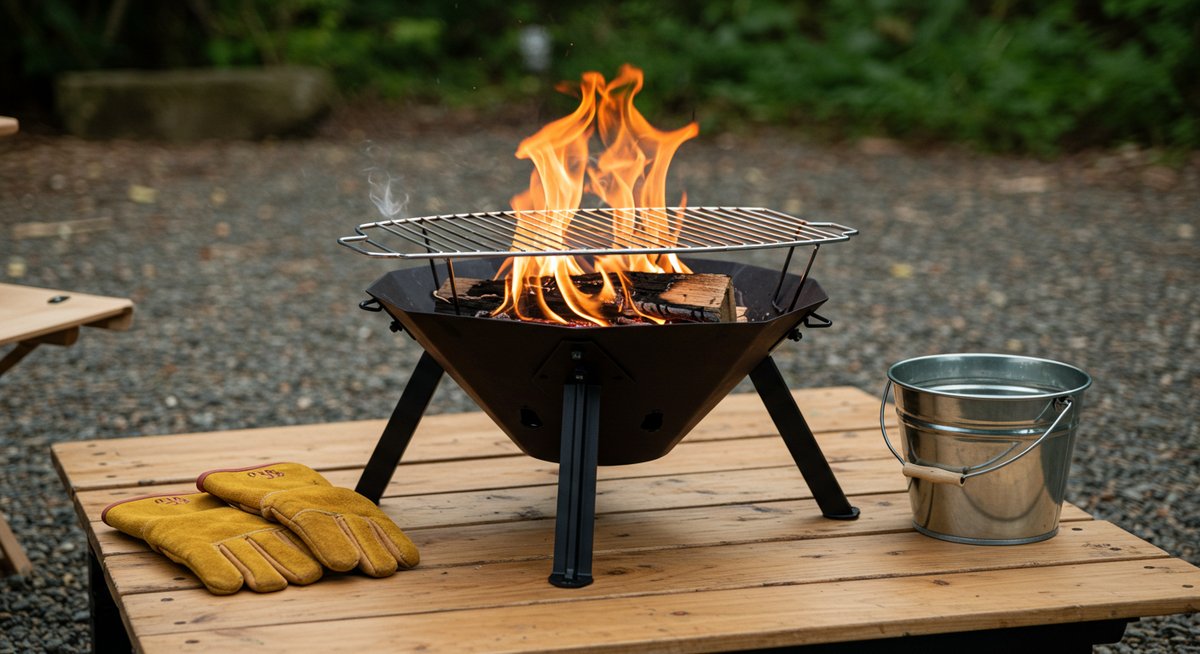 一斗缶 焚き火台 自作