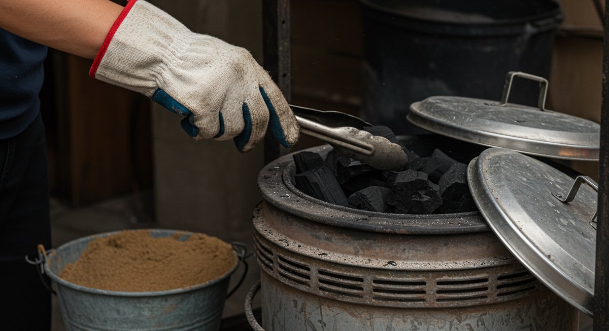 七輪 炭 火起こし