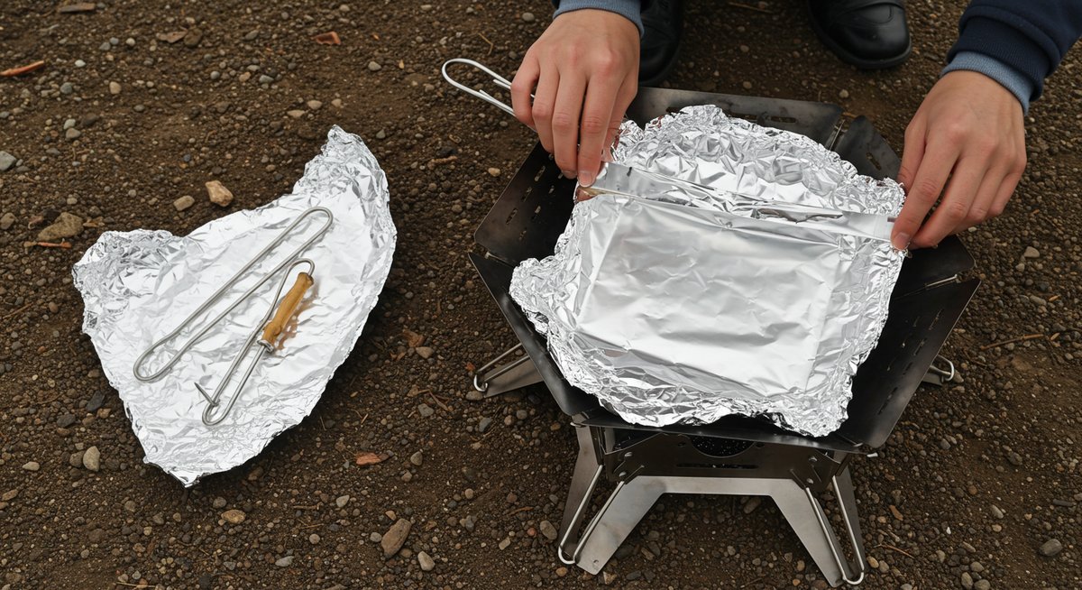 焚き火台 アルミホイル